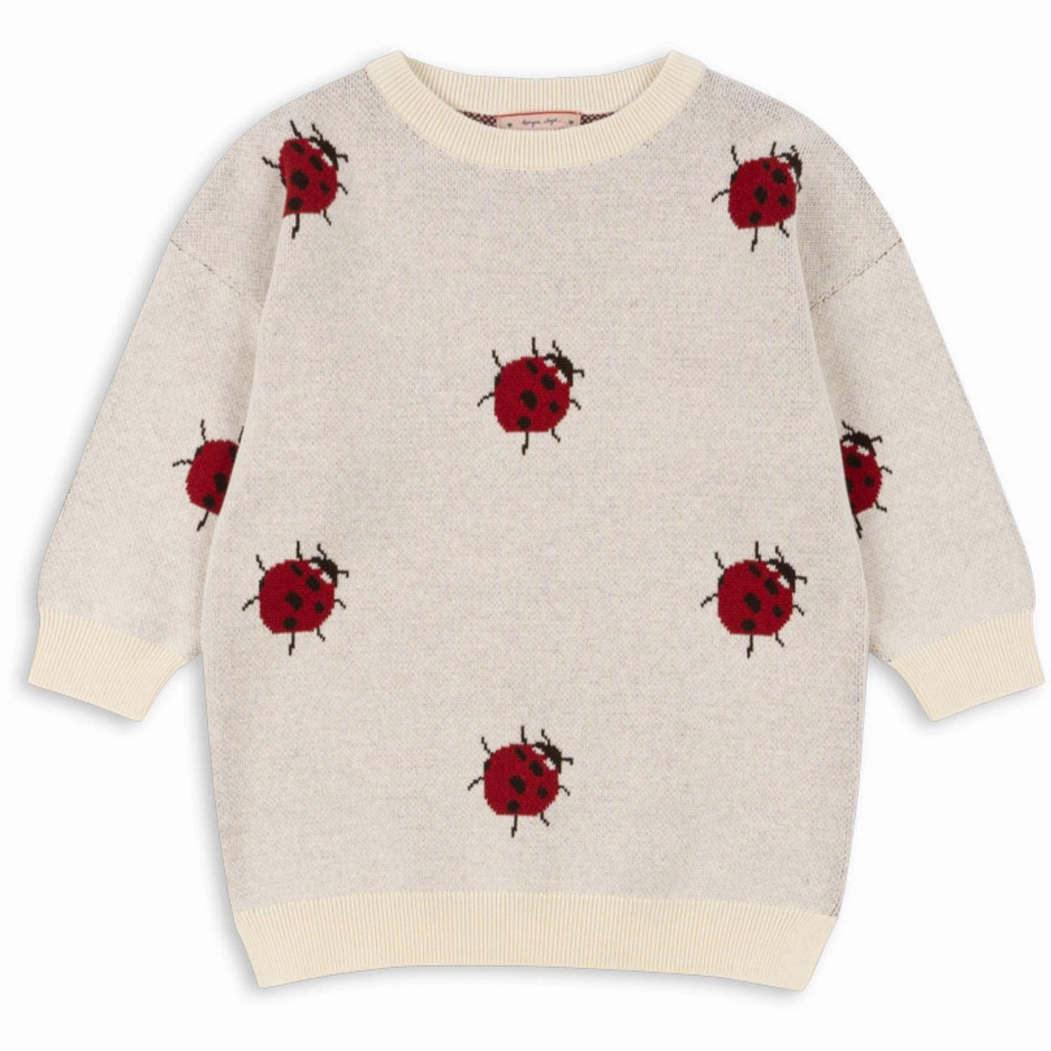 Konges Sl?jd Ladybug Lapis Knit Dress Textured Flow Easy Draping