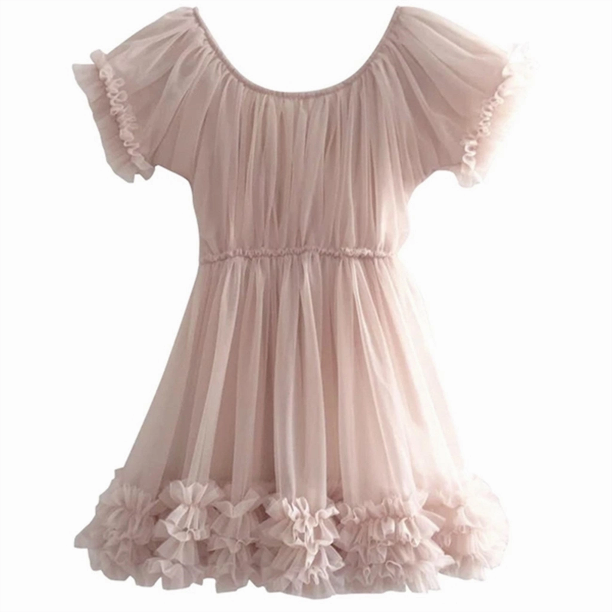 Day Outfit Modern Staple Dolly by Le Petit Frilly Dress Ballet Pink