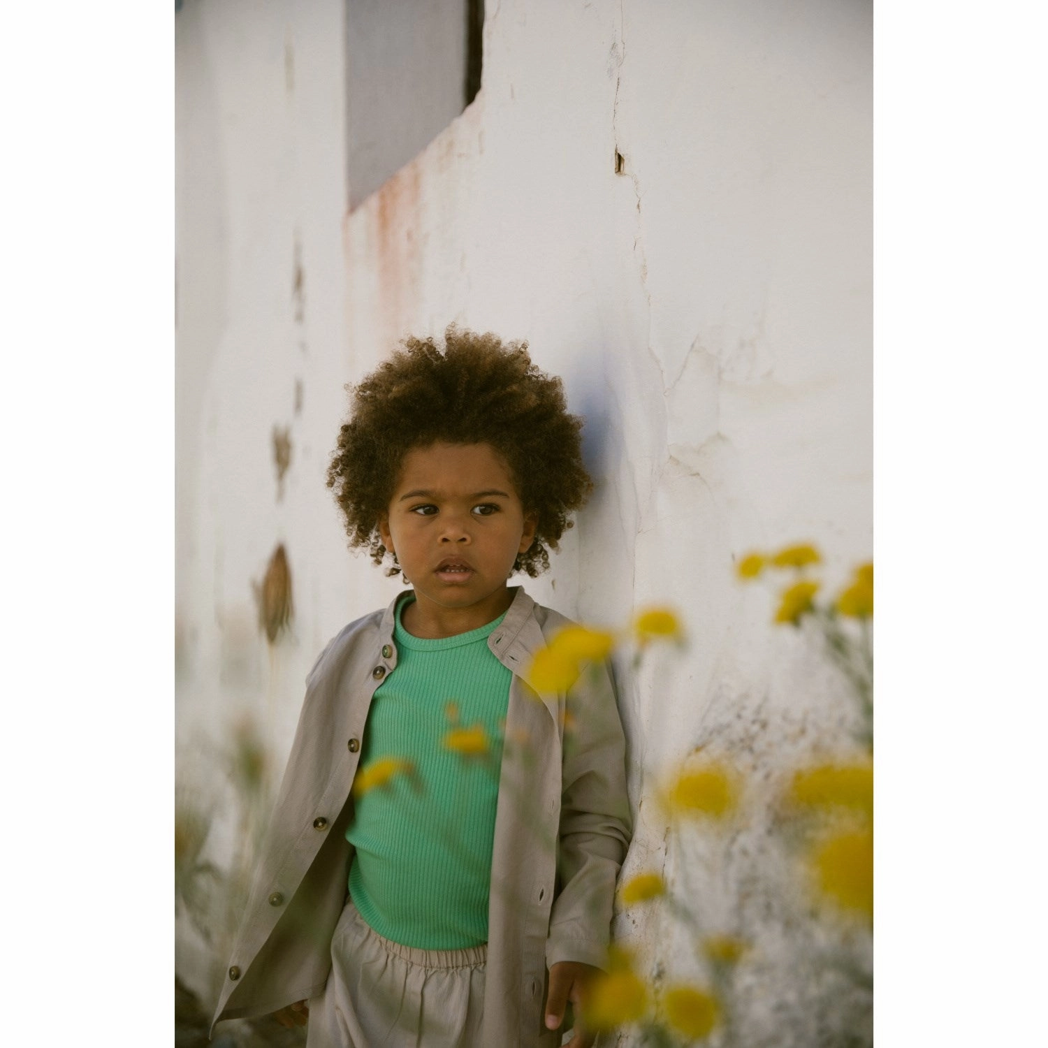 Curved Hem Retro Style MarMar Modal Cale Green Plain T-Shirt