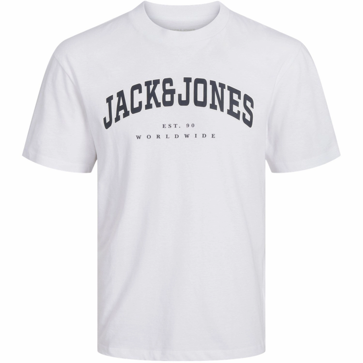 Jack & Jones Junior White Caleb Varsity T-Shirt O-Neck Noos Everyday Comfort Style Modern Outfit