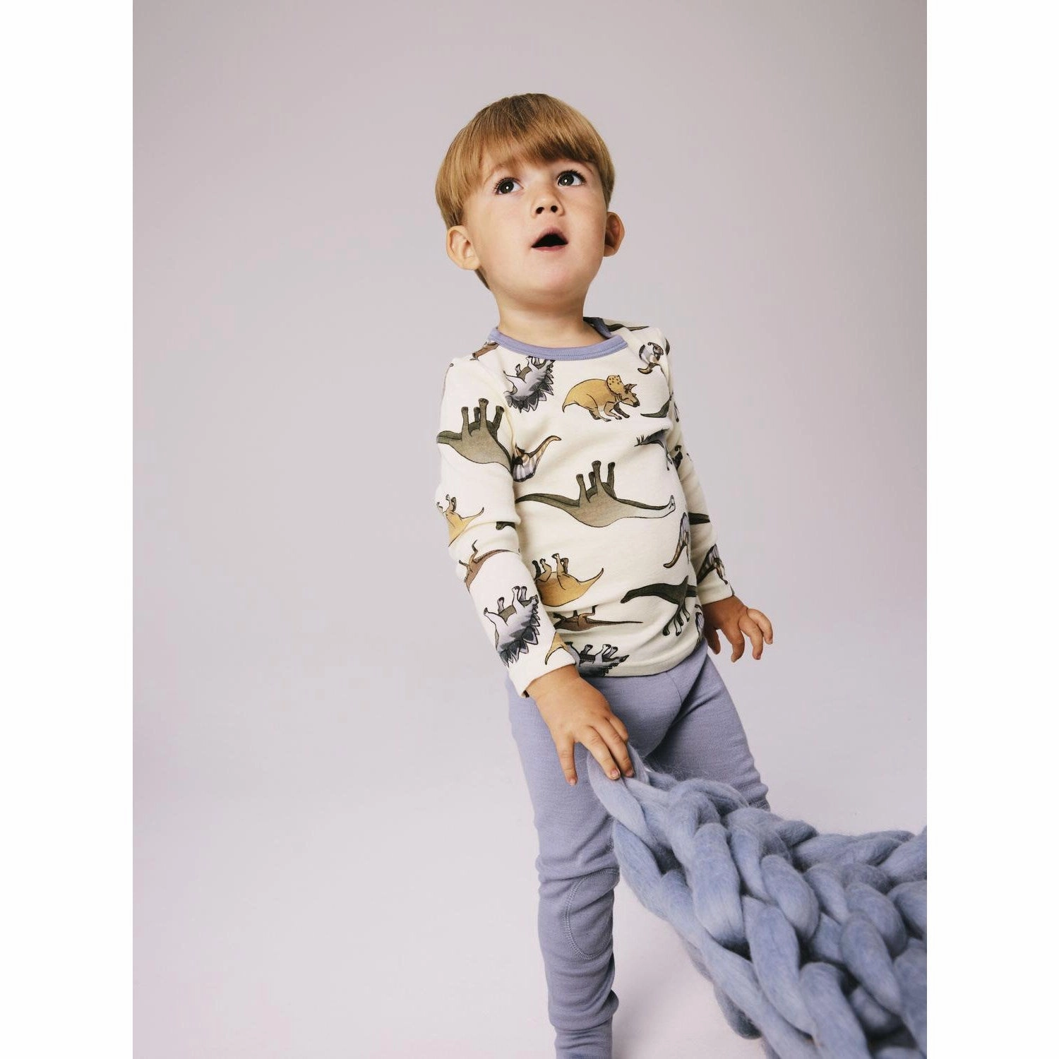 Name It Snow White AOP Willitus Wool Blouse Noos V-Neck