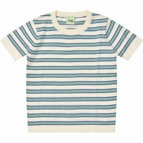 Comfy Look Yoga class FUB ecru/washed indigo Striped T-Shirt