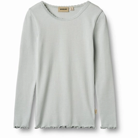 Wrinkle-Free Wheat Soft Blue Rib T-Shirt L/S Reese