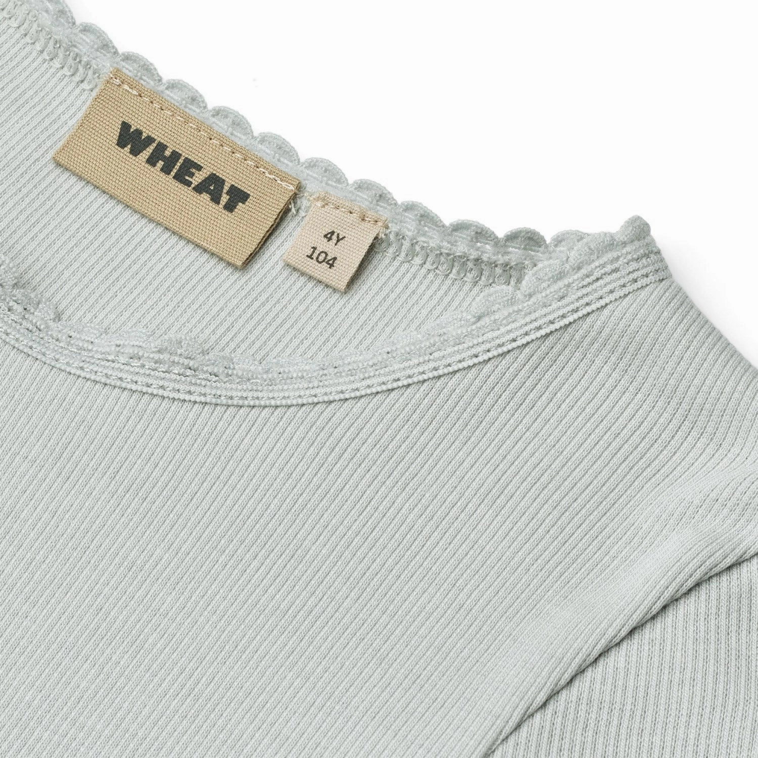Wheat Soft Blue Rib T-Shirt L/S Reese High Density Weave