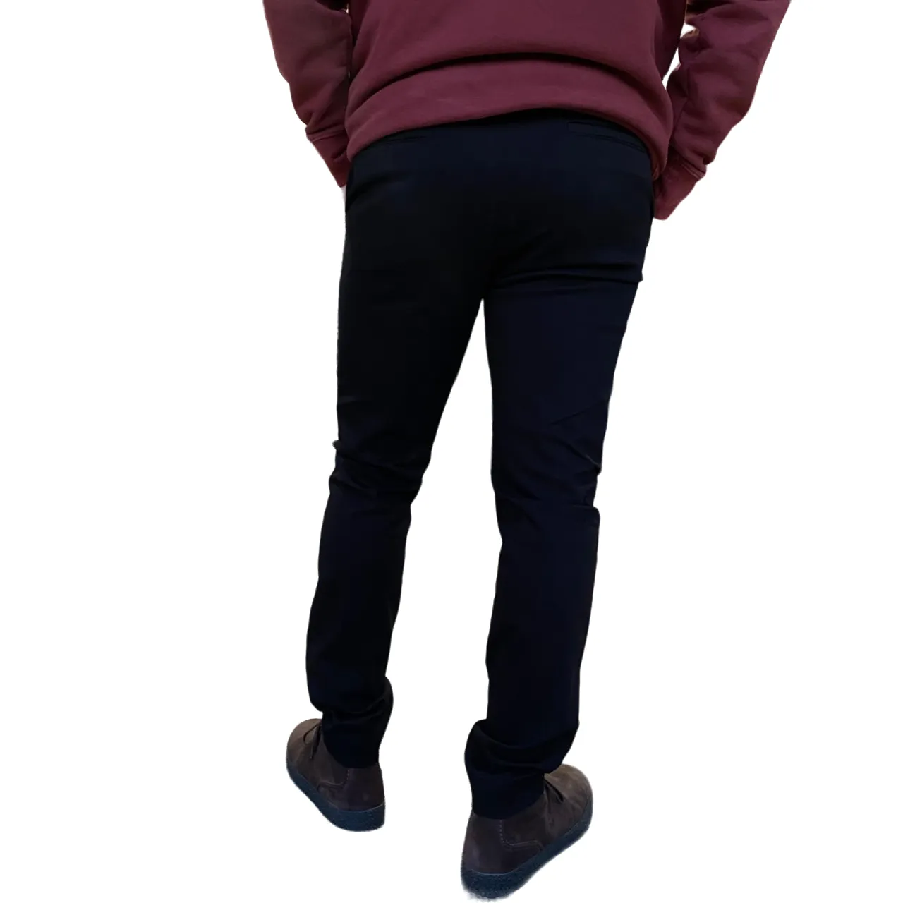 Pocket Reinforcement Hamaki-ho pantalone chinos da uomo slim fit in gabardina PSI1726H nero