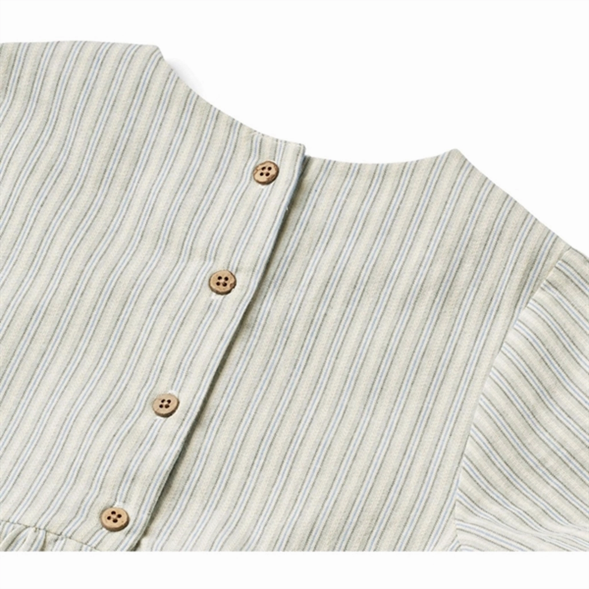 Elegant Flow Wheat Aquablue Stripe Dress Esmaralda