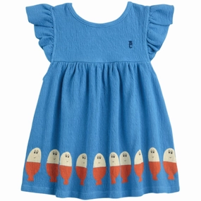 Bobo Choses Blue Morning Egg Ruffle Dress Subtle Glow Fitted Style