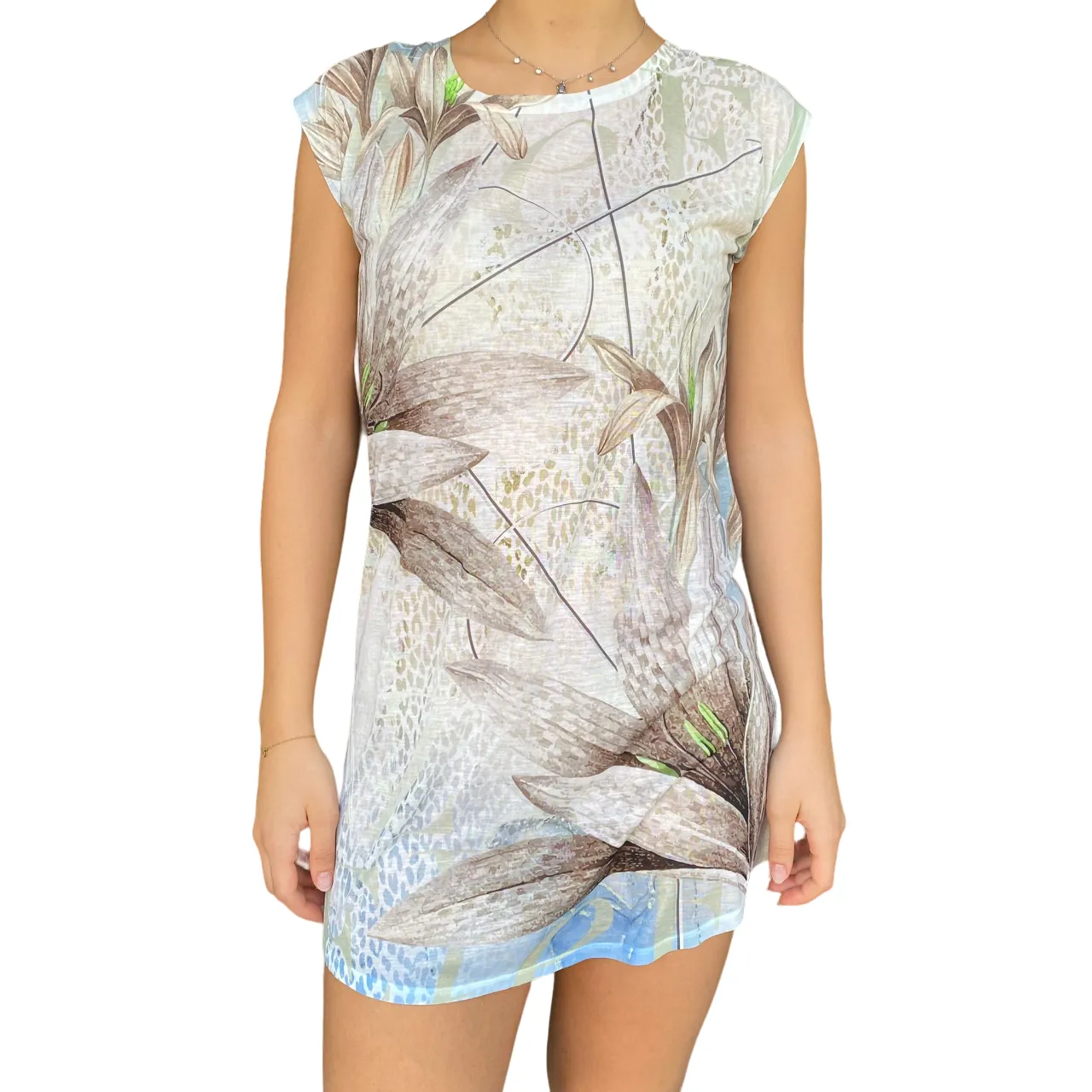 Yes Zee Abitino Donna Smanicato A235/Y100 2245 sabbia monochrome Sculpted Detail