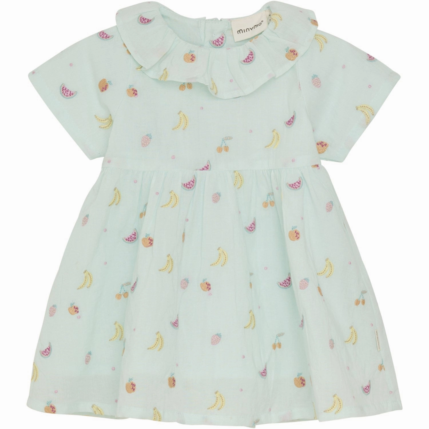 Polished Look Day Fit Minymo Wan Blue Dress Embroidery