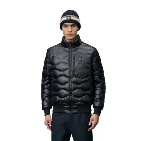 Blauer pumino leggero con taschino e cucitura ad onde Daniel 25SBLUC03013-006719 nero Laser Cut Vents