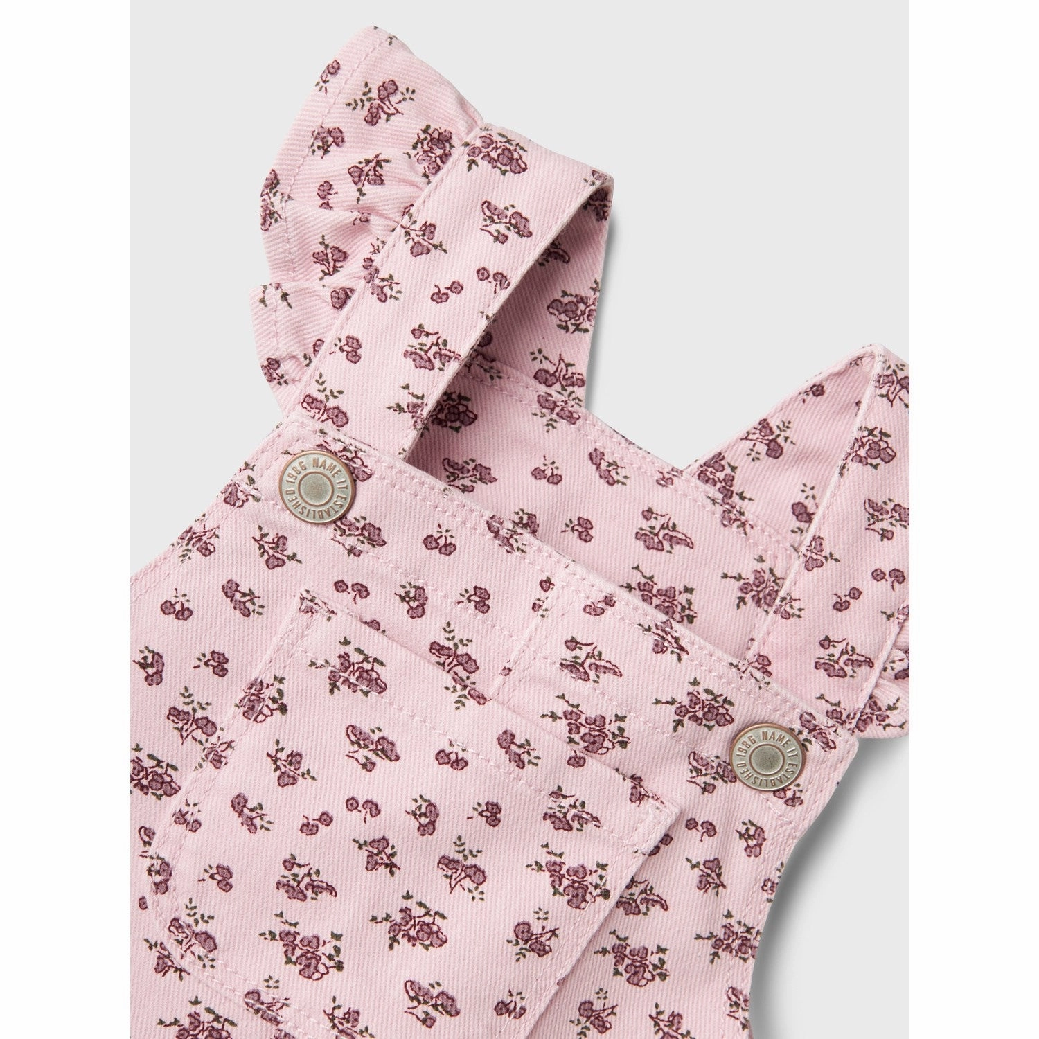 Gathered-Detail Chic Statement Name It Winsome Orchid AOP Jonna Twill Dress