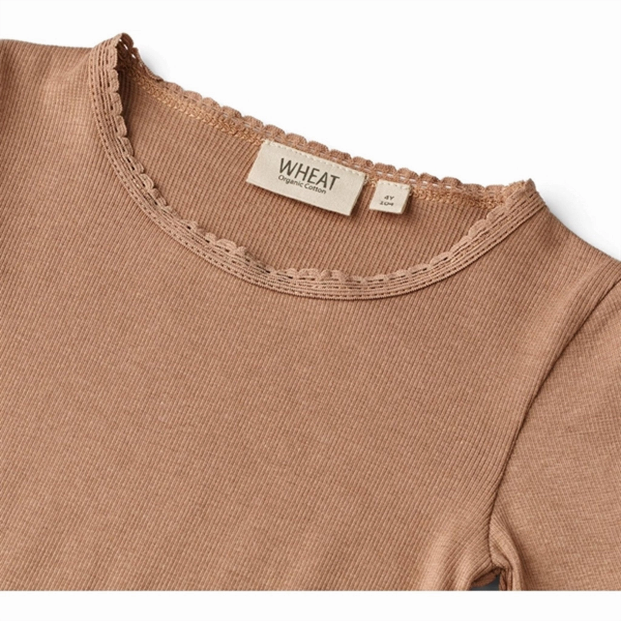 Wheat Berry Dust Rib Blouse Reese Neutral Tone Minimalist Design