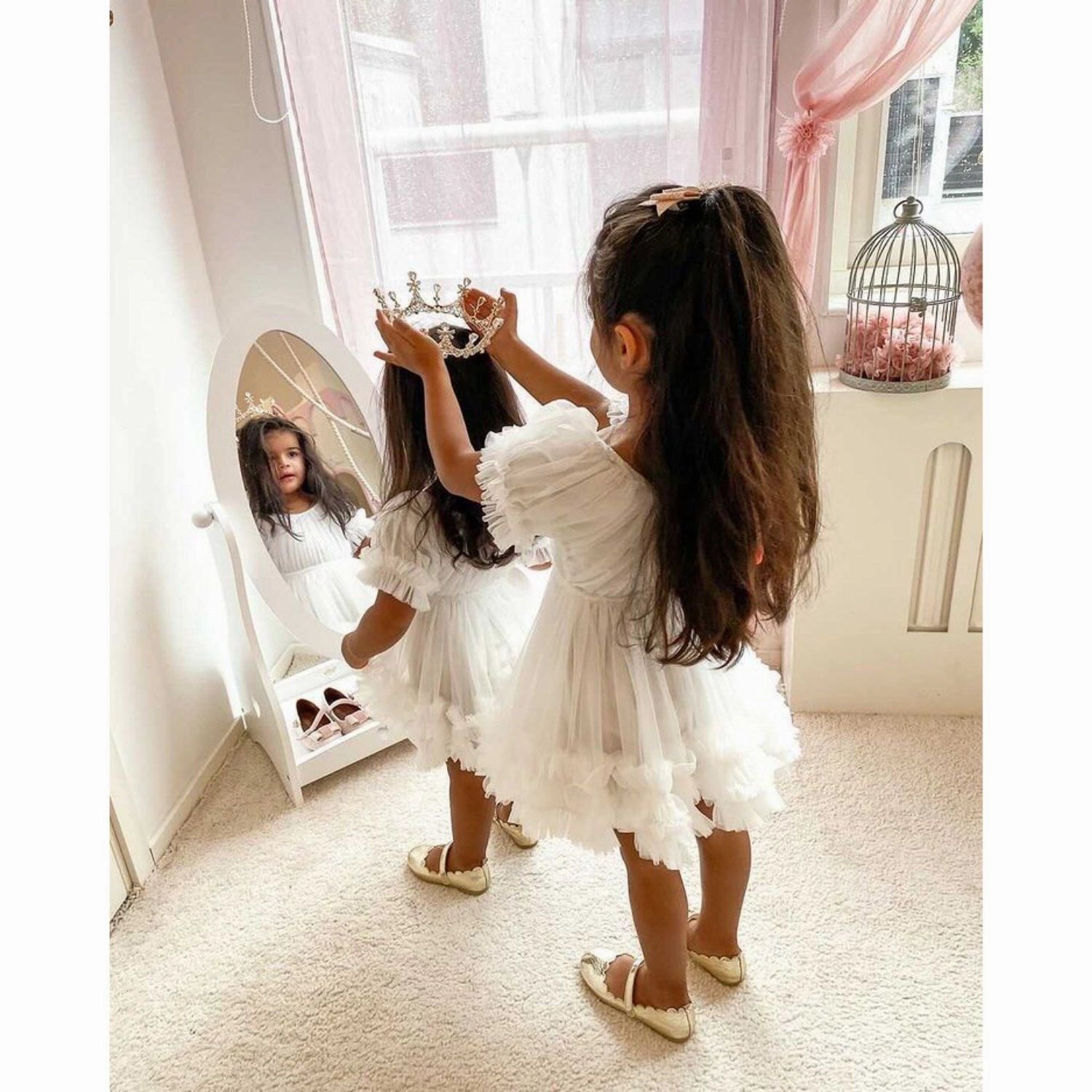 Dolly by Le Petit Frilly Dress Offwhite Calm Aesthetic Perfect Shape