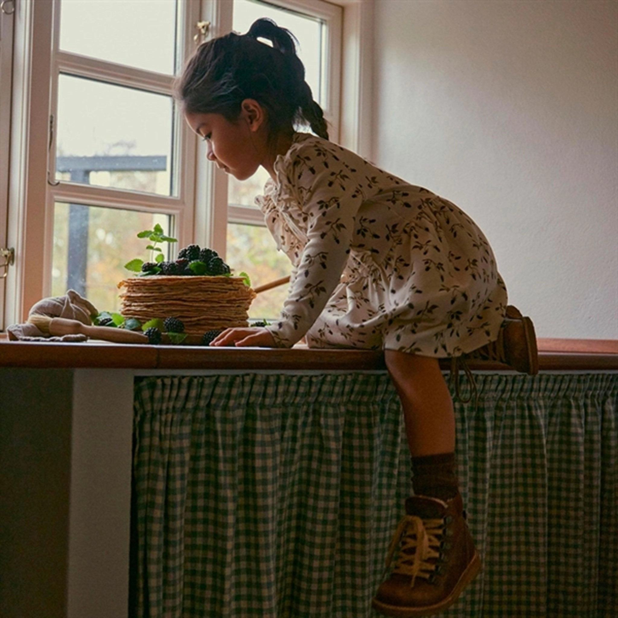 Lil'Atelier Turtledove/Berry Gaya Dress Cozy Layer