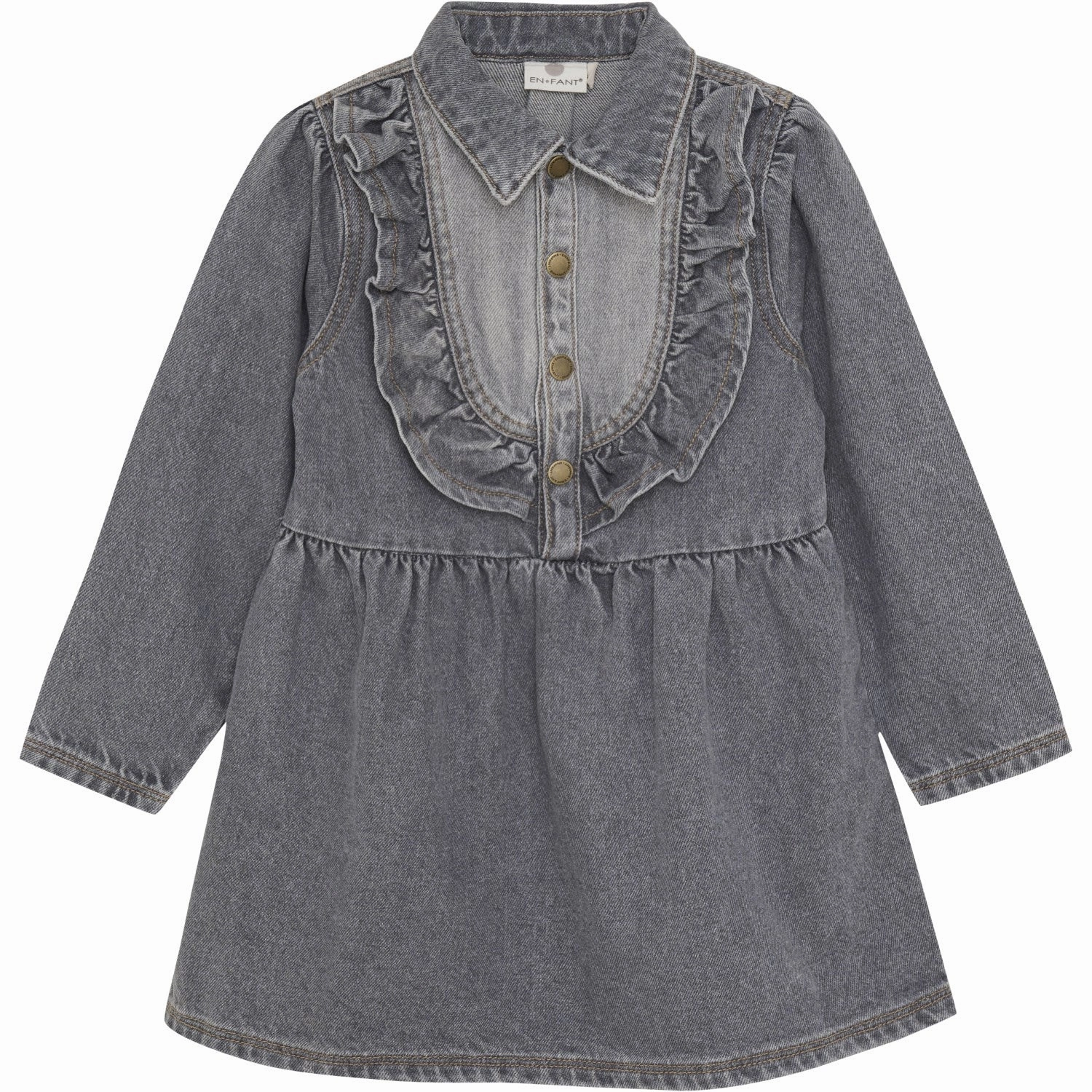 En Fant Light Grey Denim Dress Denim Versatile Fit