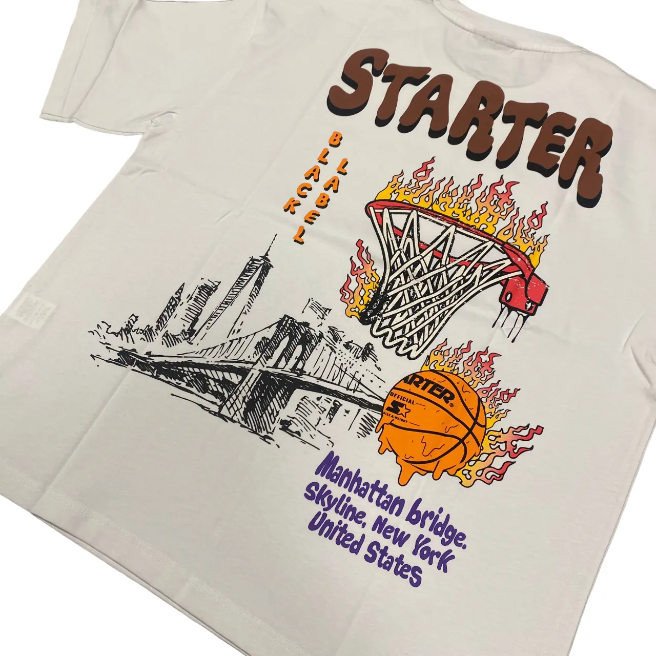 Seamless construction Fun Style Starter maglietta manica corta da uomo in cotone con stampa 74068 bianco