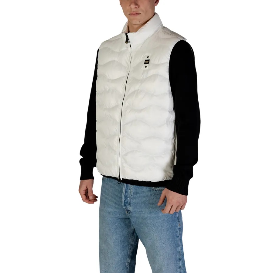 Blauer giubbino smanicato da uomo con cuciture a onde Danny 25SBLUX02230-005958 100 bianco Non Irritating Lining Wardrobe