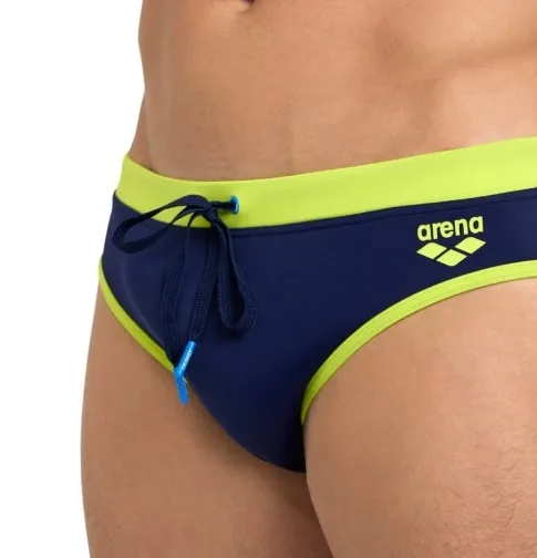Arena costume slip da uomo Fundamentals Borders Brief per mare e piscina 006450760 blu verde Quick Pull Zipper