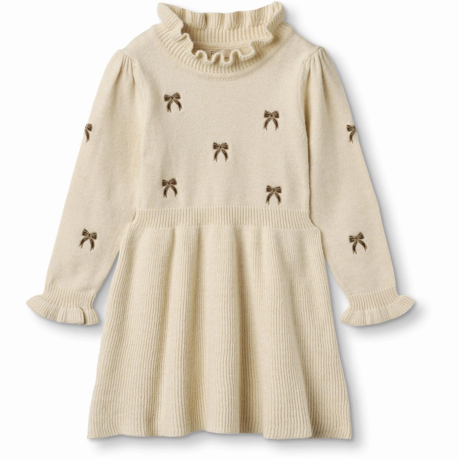 Button-Cuff Fliink Sandshell Benna Bow Dress