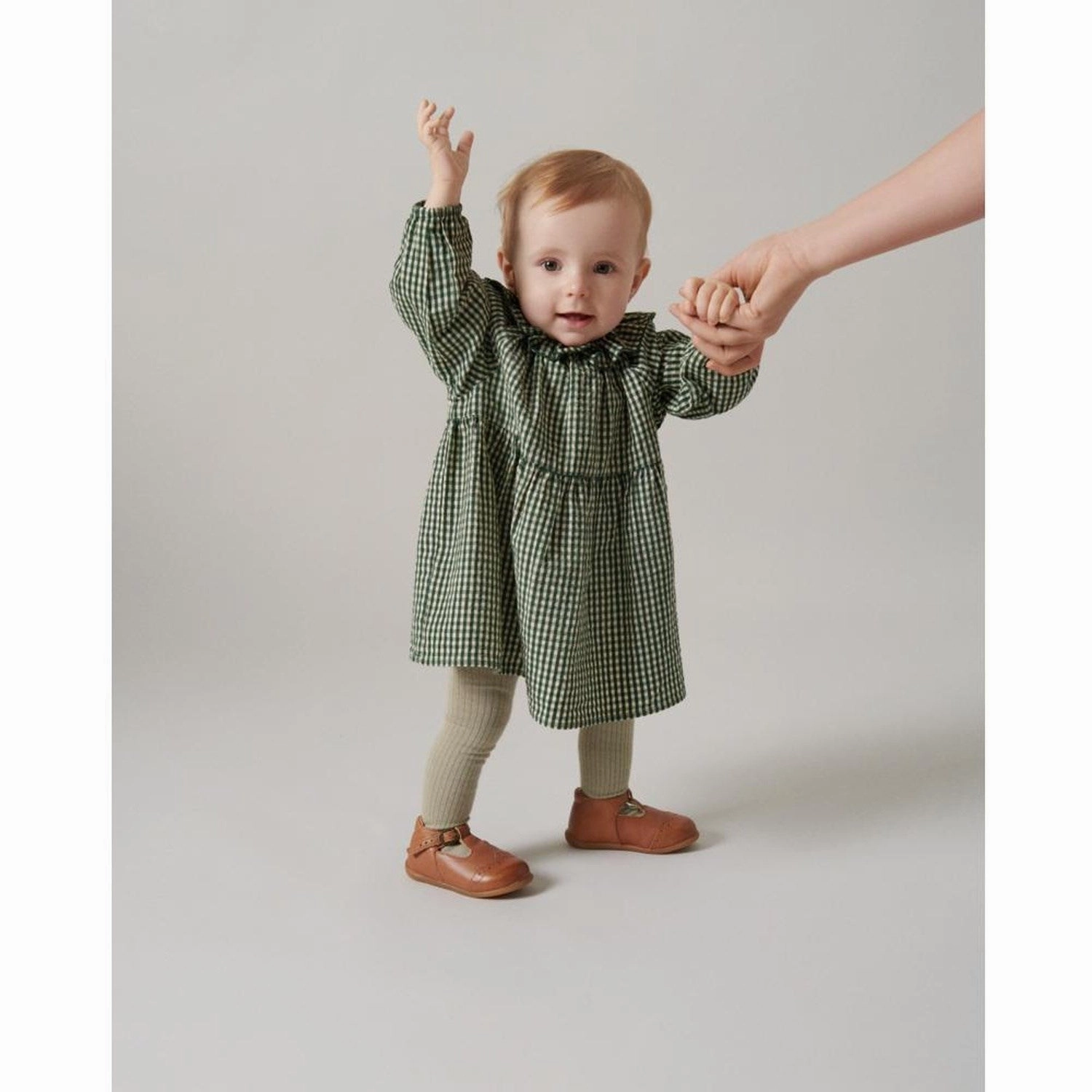 MarMar Cotton Seersucker Green Check Dawson Dress Dew Glow