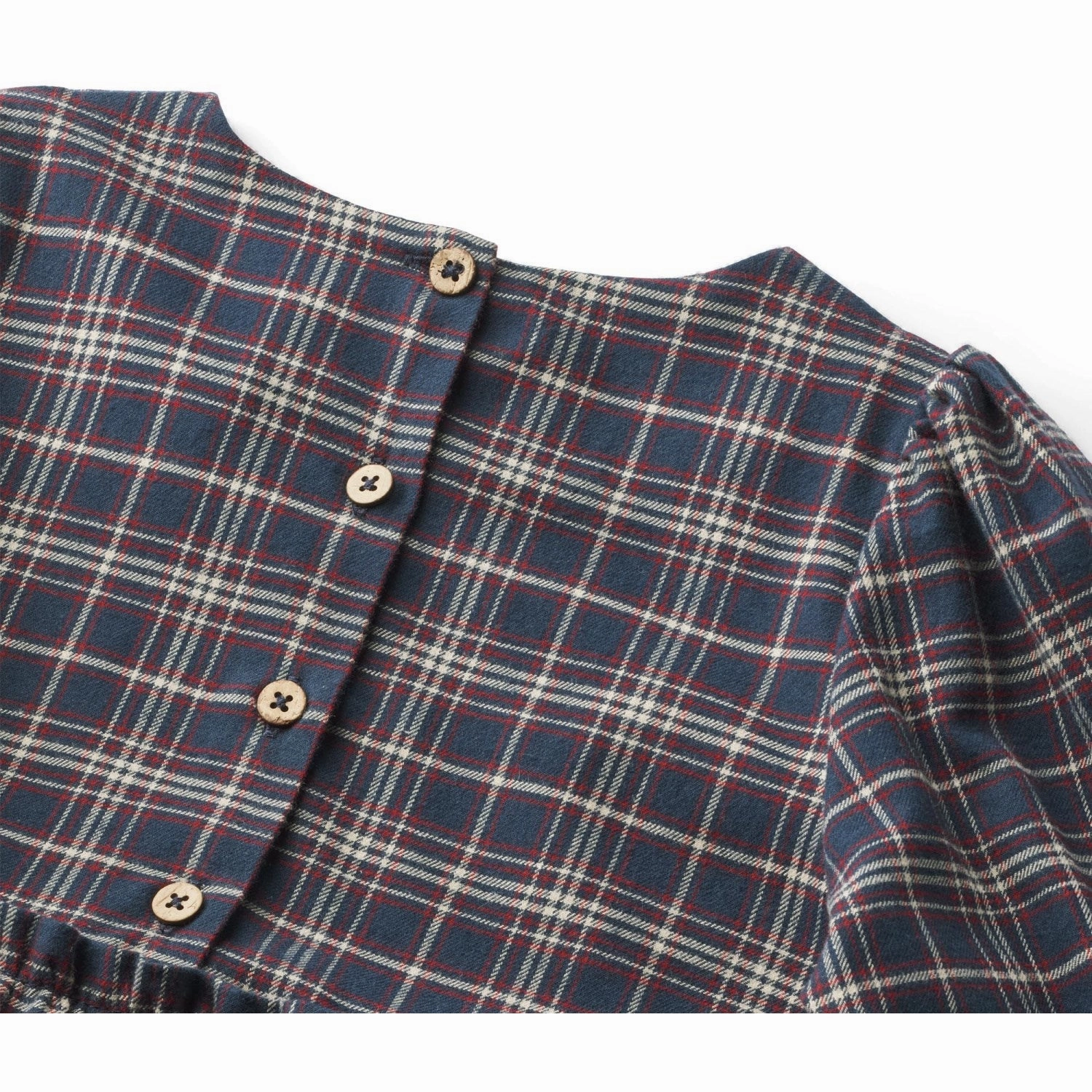 Wheat Navy Check Dress Fanny Street Elegance Coffee Break