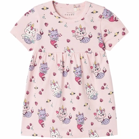 Name It Parfait Pink Mermaids Vandora Dress Matte Look