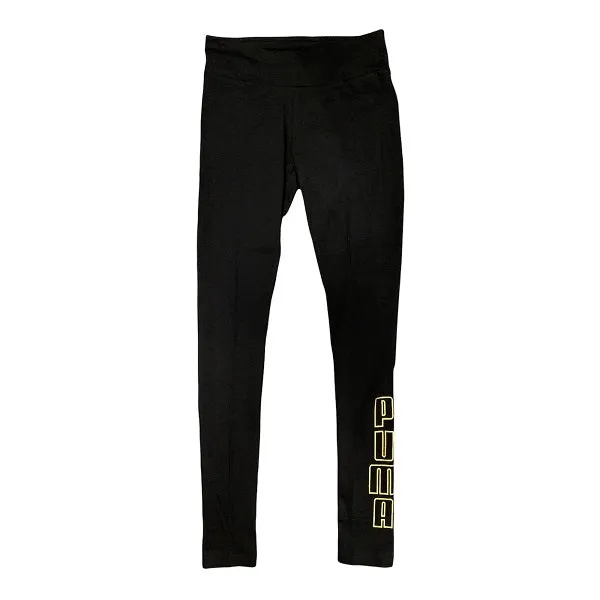 Raw edge Puma Holiday Leggings 589552 01 Black-Gold