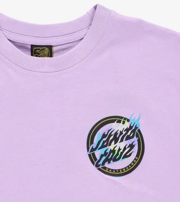 monochromatic Santa Cruz maglietta manica corta da adulto Holo Flamed Dot SCA-TEE-8788 lavanda
