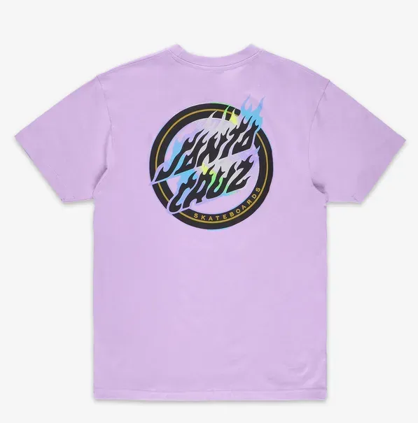 Classic Crew Neck Casual Elegance Santa Cruz maglietta manica corta da adulto Holo Flamed Dot SCA-TEE-8788 lavanda