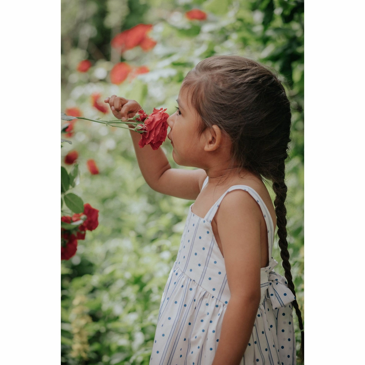 Fliink Cloud Dancer Dot Aop Polka Dress Cotton Touch Flowing Design