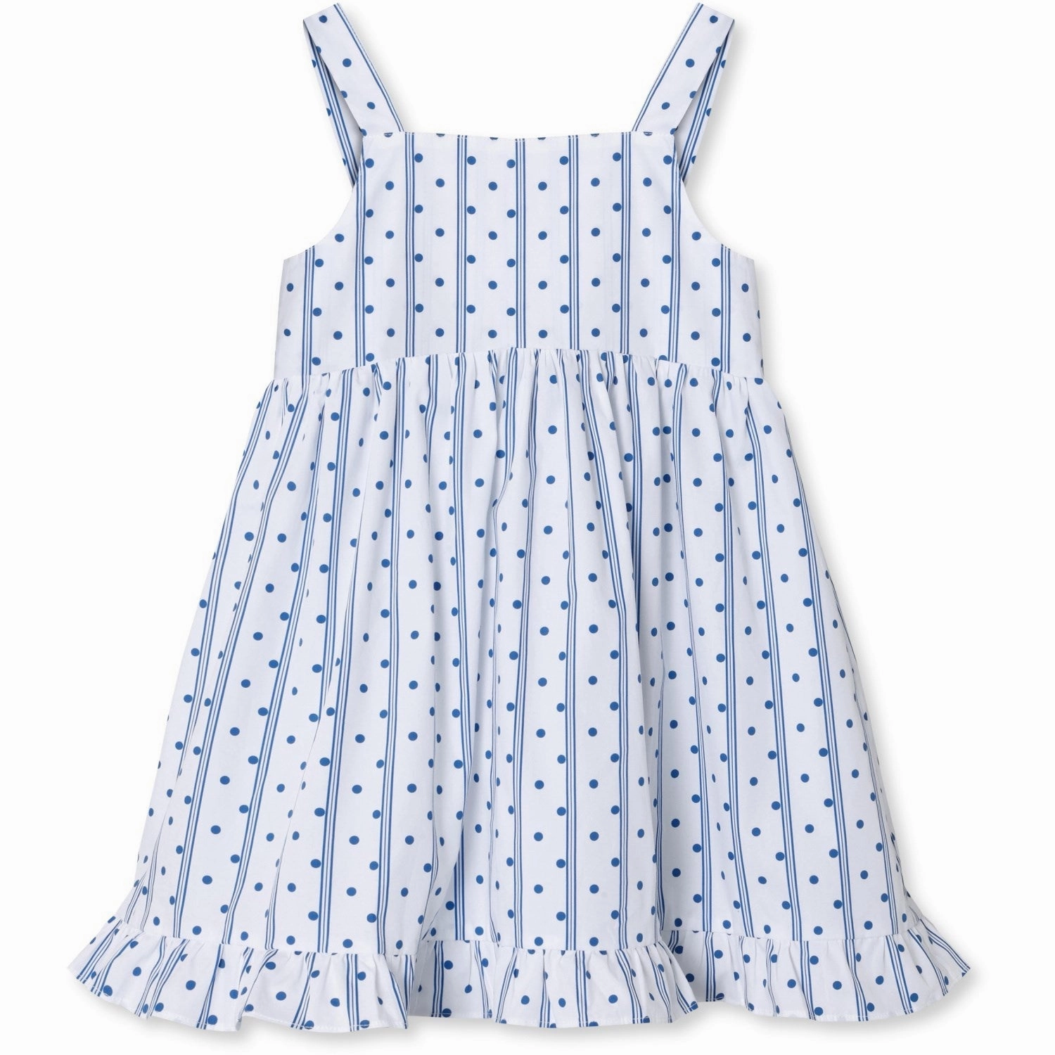 Mesh-Sleeve Fliink Cloud Dancer Dot Aop Polka Dress