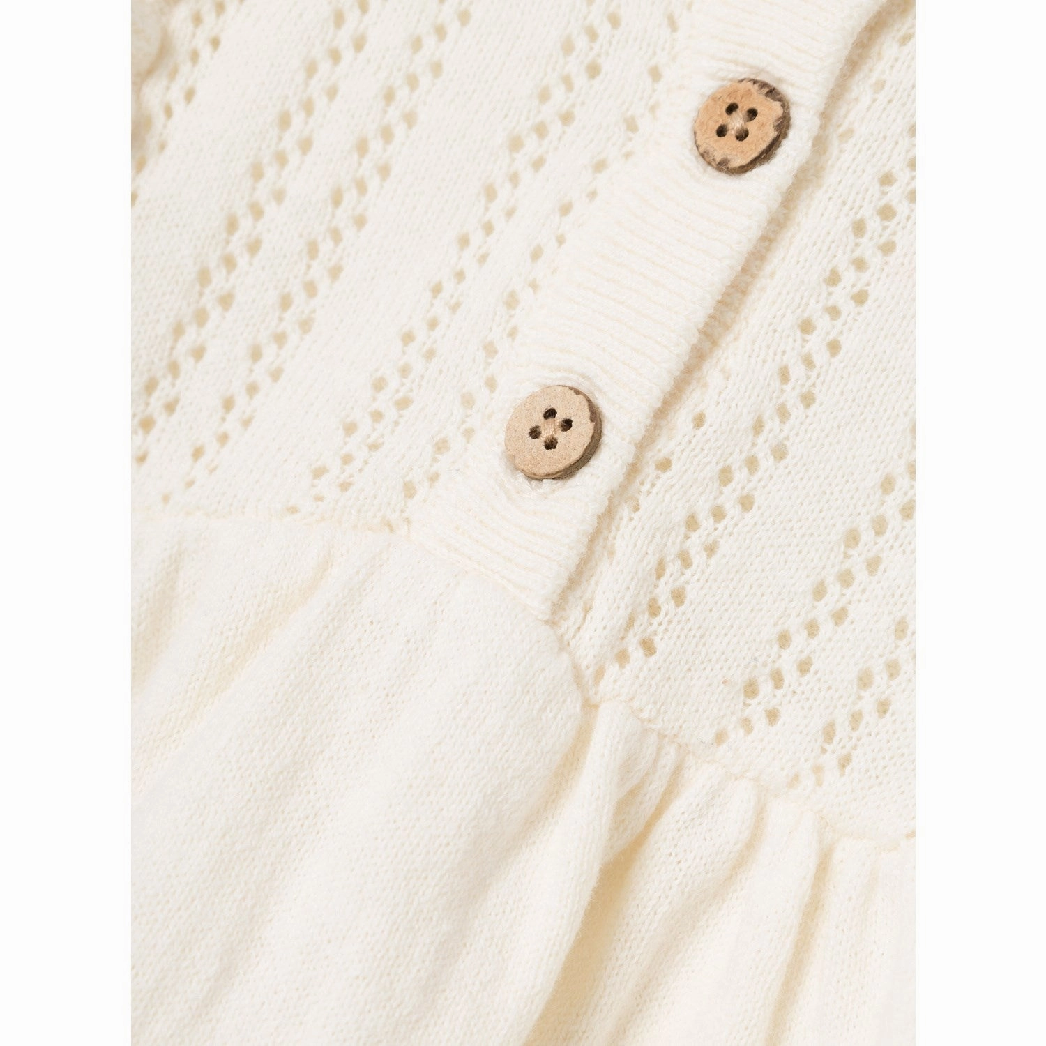 Lil'Atelier Coconut Milk Nina Kim Knit Dress Soft Mesh Travel Style