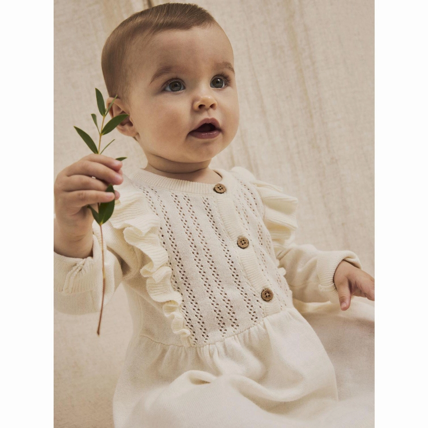 Lil'Atelier Coconut Milk Nina Kim Knit Dress Sophisticated Vibe Tonal-Stitching