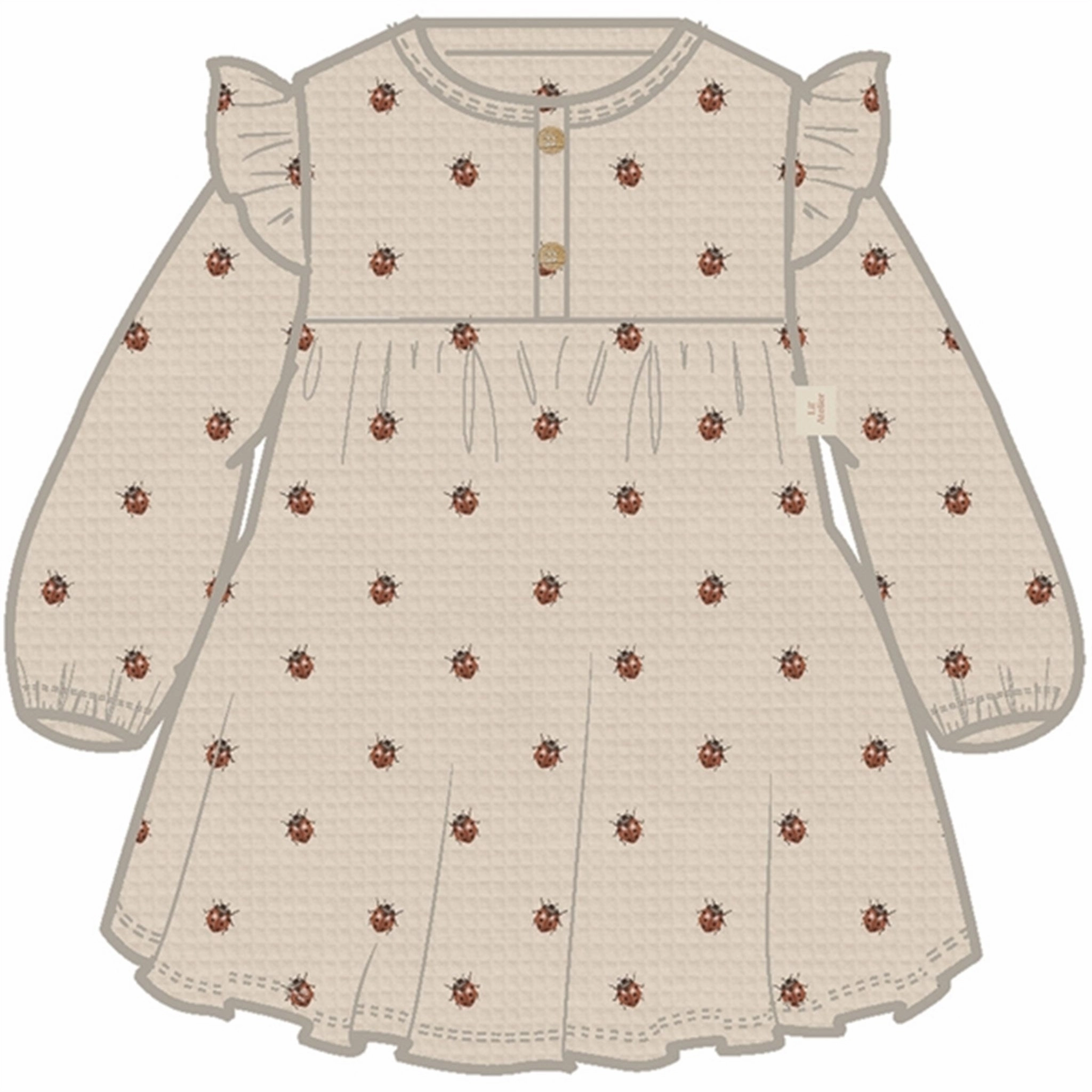 Night Style Lil'Atelier Whitecap Gray Ladybugs Ronja Sweat Dress