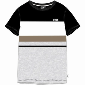 Comfortable Look Garment Washed Texture Hugo Boss T-shirt Black