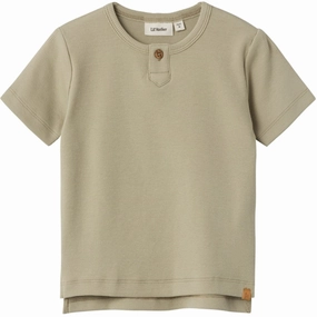 Lil'Atelier Moss Gray Gago Fan T-Shirt informal gathering
