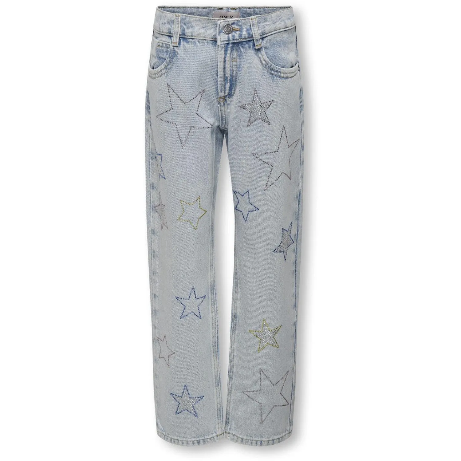 Body Fit Ready kids ONLY Light Blue Denim Carly Dad Straight Star Denim Jeans