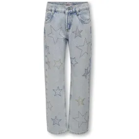 Body Fit Ready kids ONLY Light Blue Denim Carly Dad Straight Star Denim Jeans