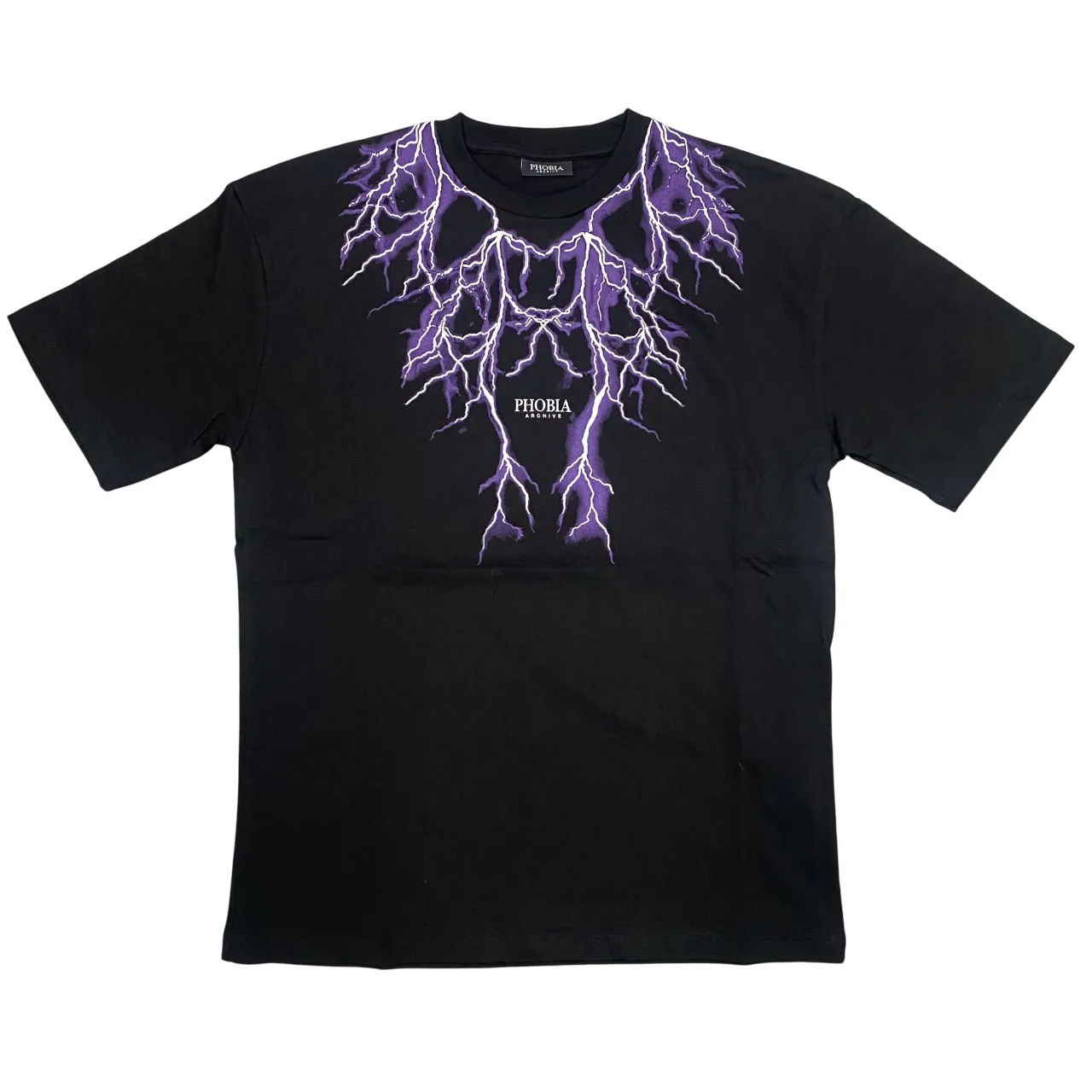 Active Style Chill Design Phobia maglietta manica corta da uomo PH00777 nero con fulmini viola