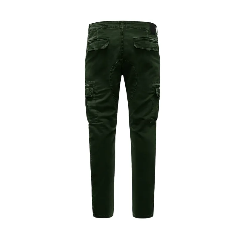 Relaxed Comfort Layered Panel Design Bomboogie pantalone con tascone da uomo in cottone elasticizzato PMGUMTGBW3 307 verde foresta