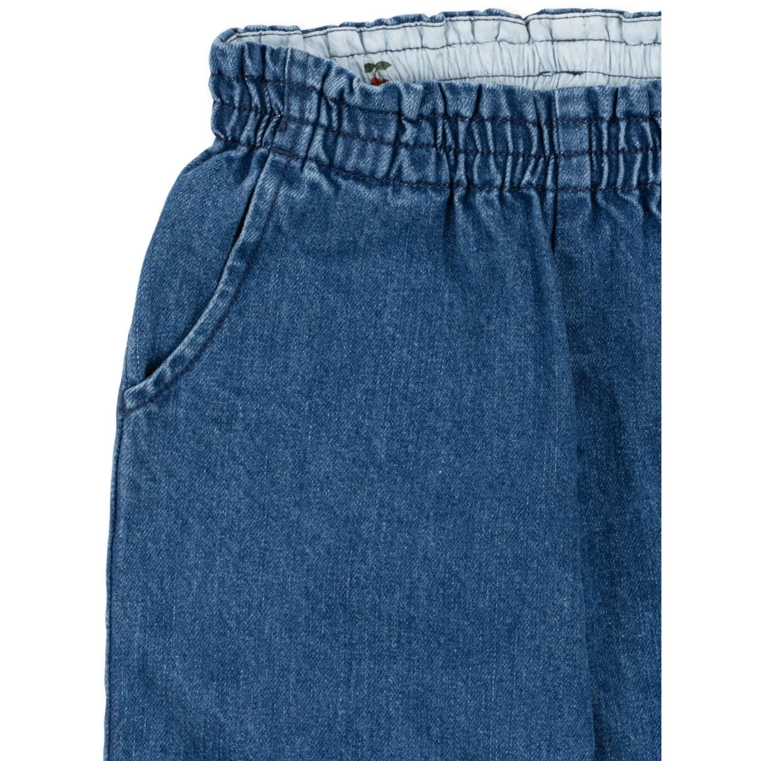 Konges Sl?jd Denim Blue Magot Frill Pants Gots Stretch Classic Wear Relaxed Taper