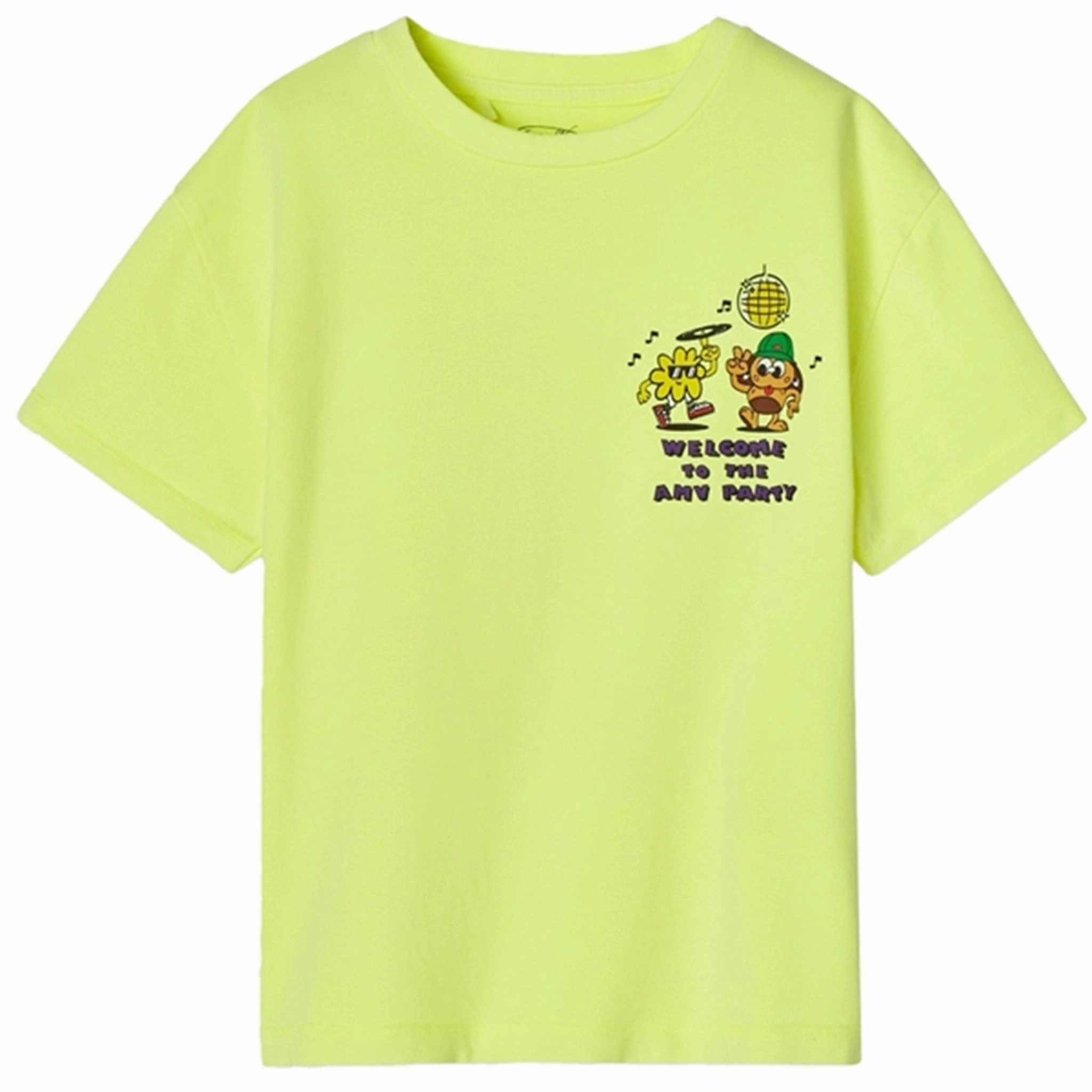 Tear Resistant Knit American Vintage T-Shirt Fizvalley Neon Yellow