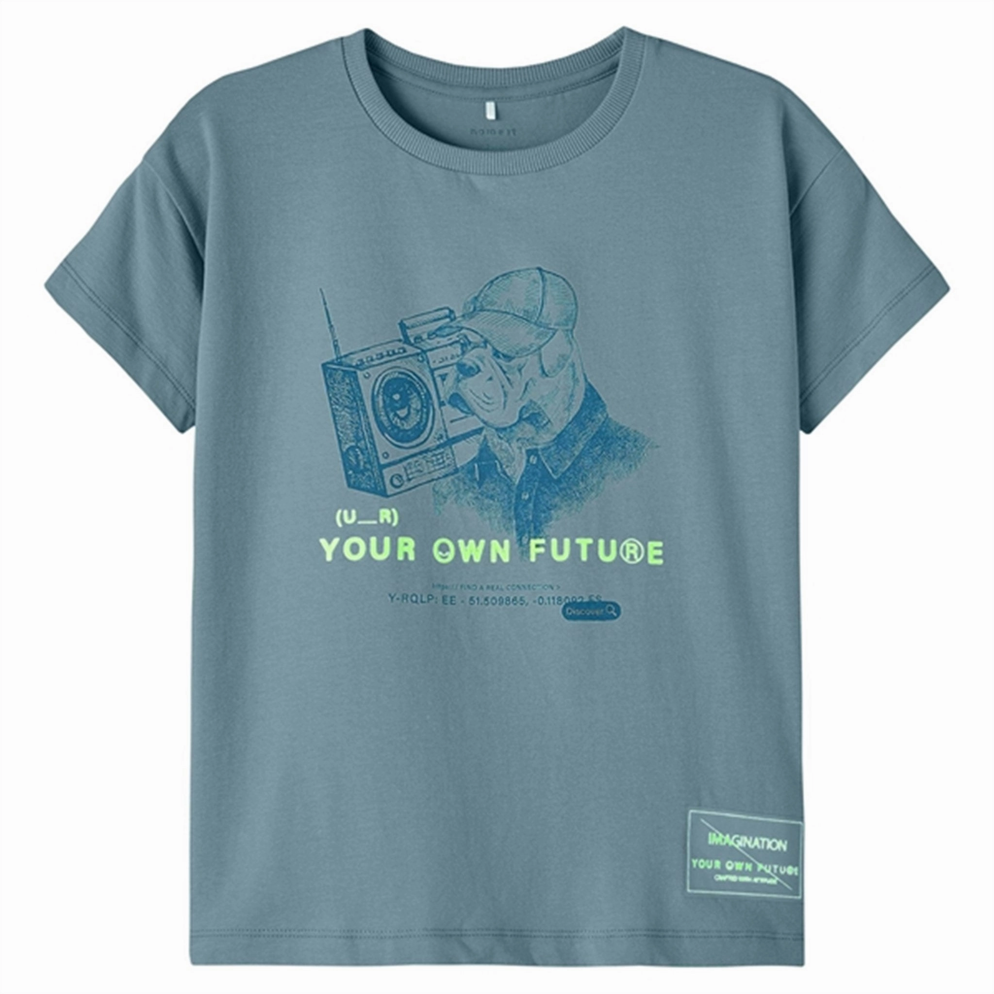 Multi Directional Stretch Layered Neckline Name it Smoke Blue Jolars T-Shirt