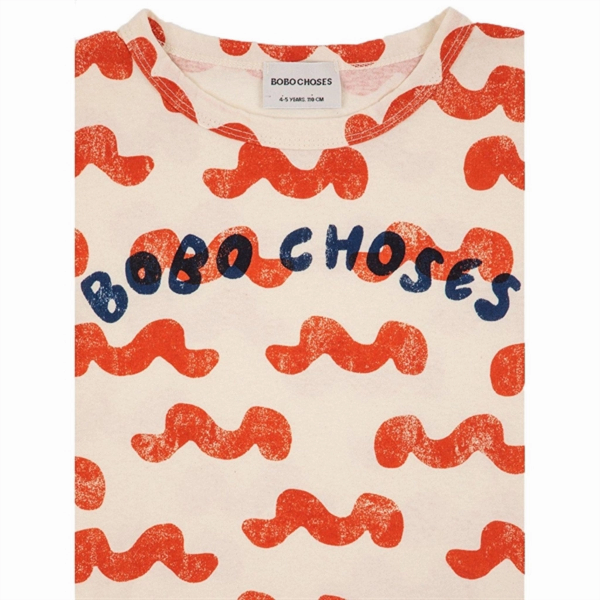 Bobo Choses White Waves All Over T-Shirt casual outing