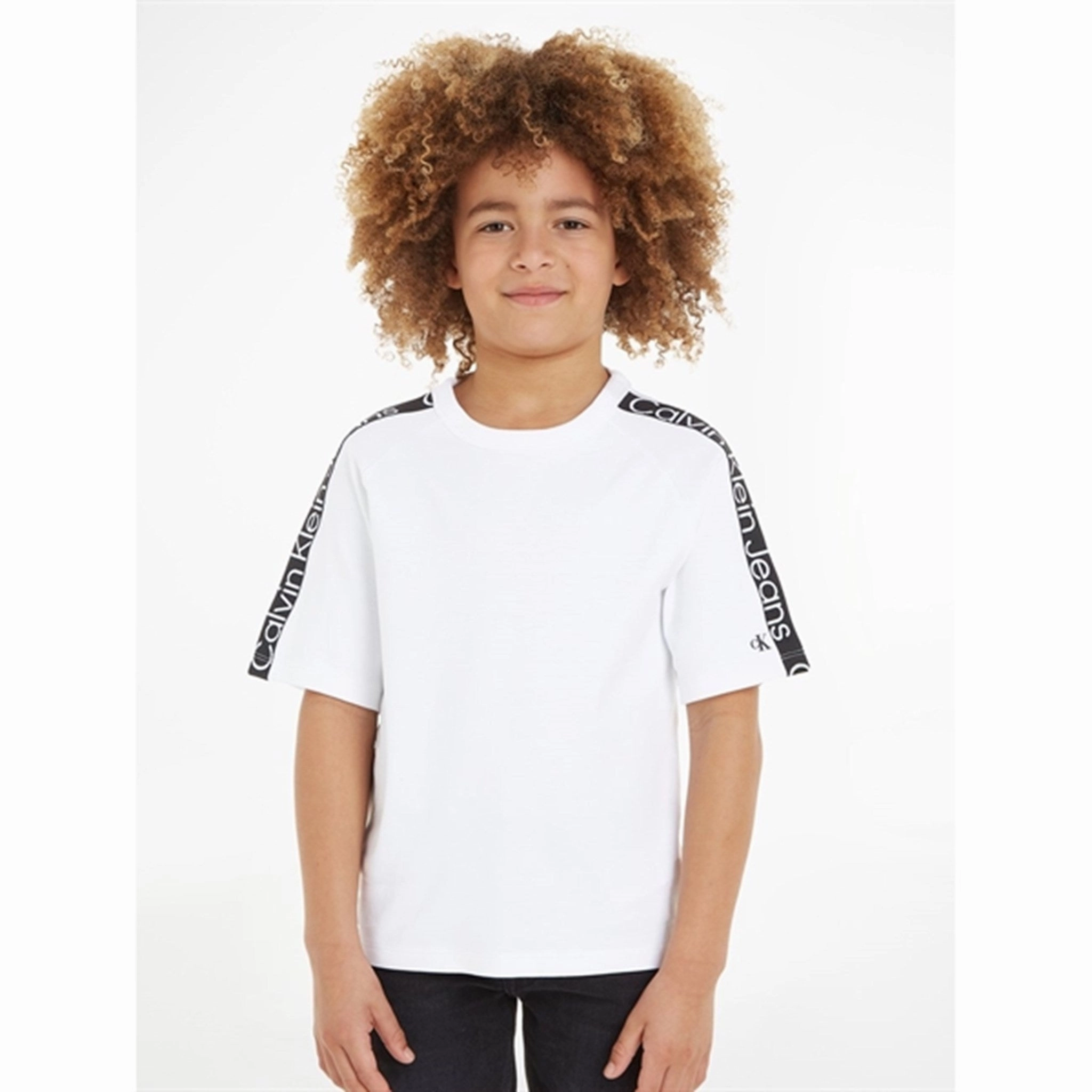 Calvin Klein Ckj Tape Ss T-shirt Bright White Smart Casual Look