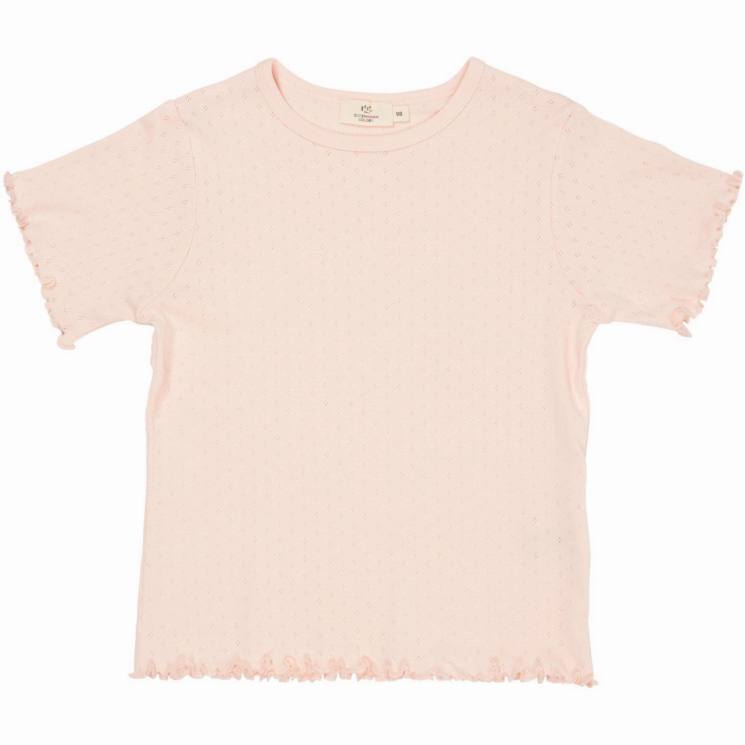 Anti-static Comfortable Design COPENHAGEN COLORS Dusty Rose Summer Pointelle T-Shirt Ss