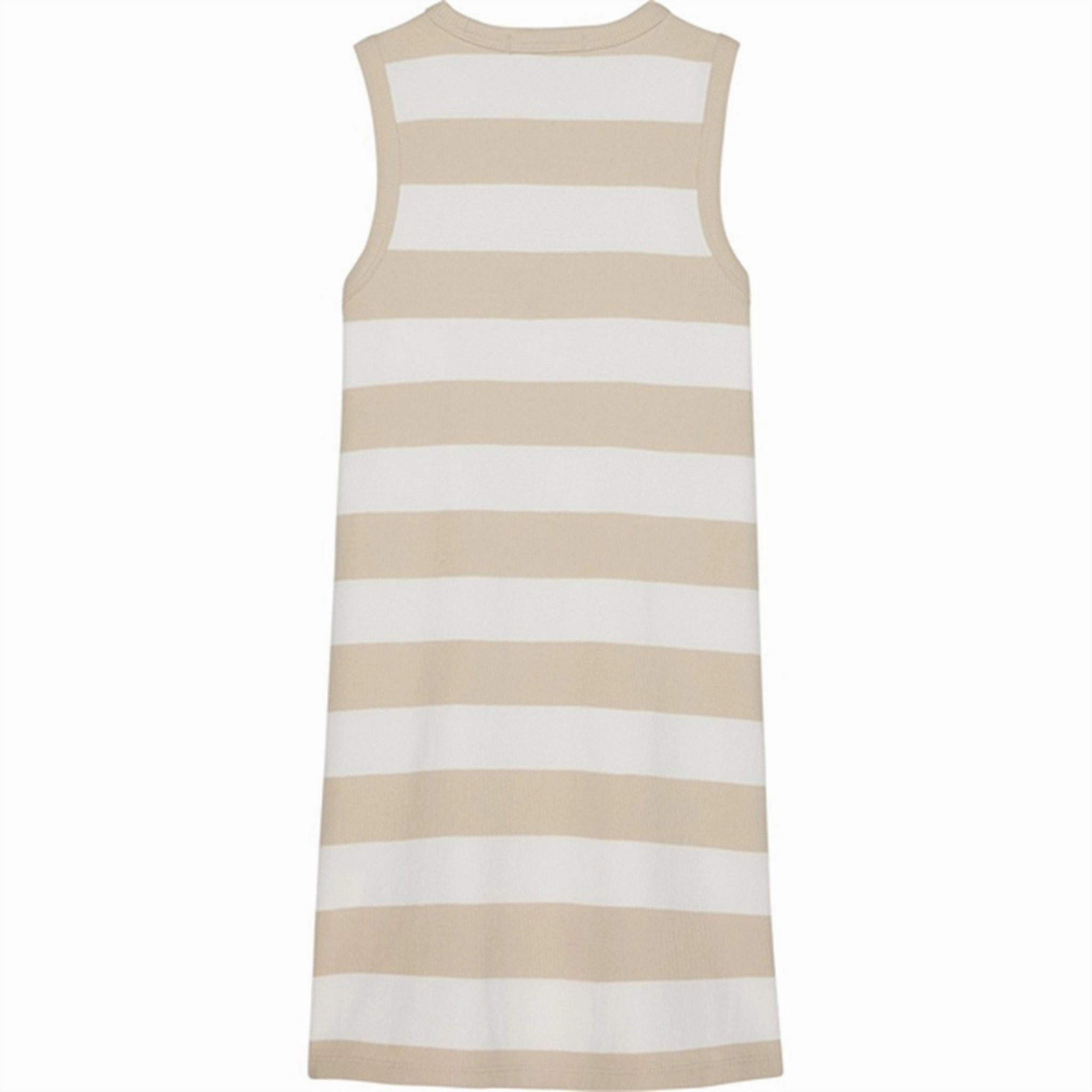 Calvin Klein Rib Dress Bright White/Classic Beige Soft-touch Summer Wear