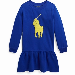 Polo Ralph Lauren Girls Dress Sapphire Star W/ Yellow and Effortless fit dress. Calm Finish