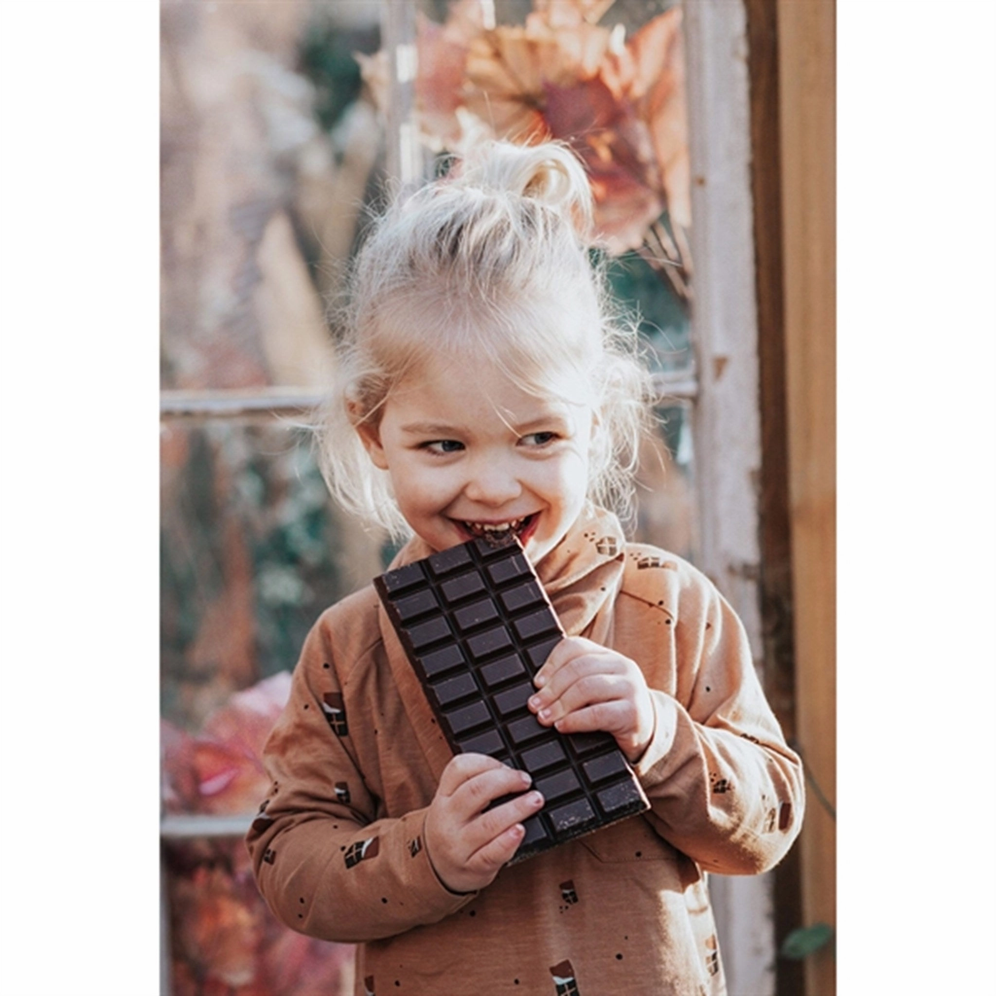 Monsieur Mini Mini Chocolate AOP Blouse Luxurious Feel