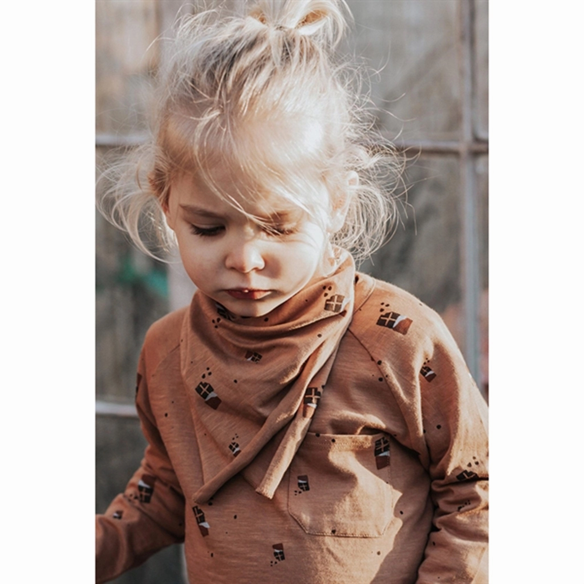 Spring Break Soft touch finish Monsieur Mini Mini Chocolate AOP Blouse